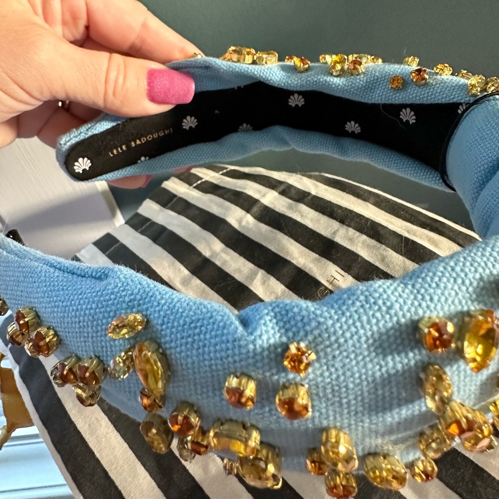 NWT Sunshine mixed Crystal Lele Sadoughi headband - Picture 2 of 5